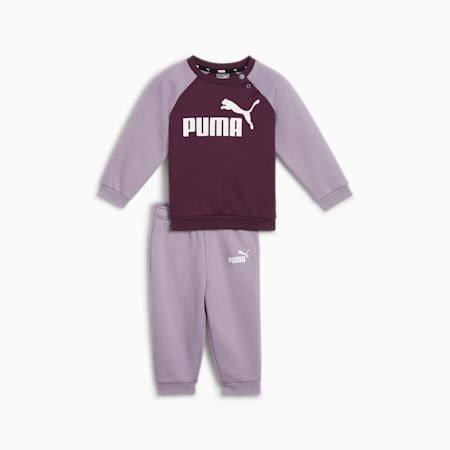 Completo da jogging con maniche raglan Minicats Essentials per bimbi ai primi passi, Pale Plum, small