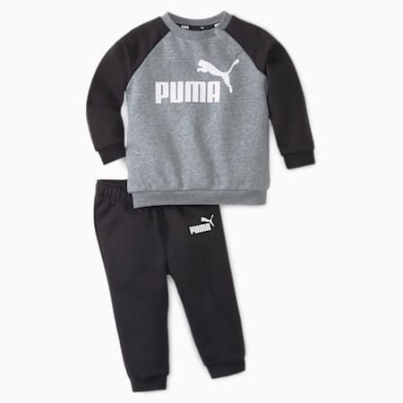 Completo da jogging con maniche raglan Minicats Essentials per bimbi ai primi passi, Puma Black, small