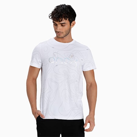 one8 Virat Kohli AOP Slim Fit Men's T-Shirt, Puma White, small-IND