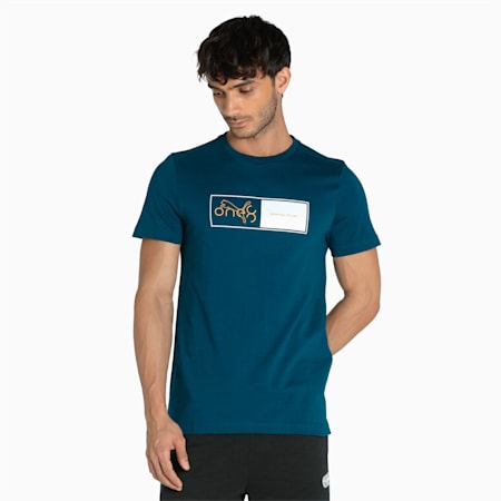 one8 Virat Kohli Graphic Slim Fit Men's T-Shirt, Intense Blue, small-IND