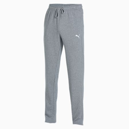 Knitted Men's Slim Fit Sweat Pants, Medium Gray Heather, small-IND
