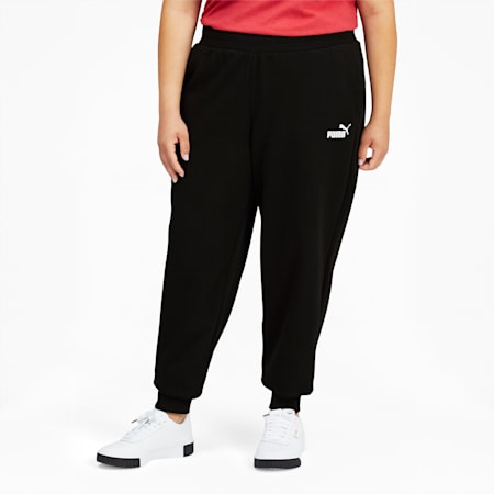 Essentials FL Women's Sweatpants, Cotton Black-Puma White, small