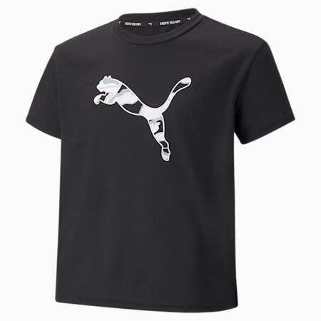 Modern Sports Tee - Girls 8-16 years, Puma Black, small-AUS