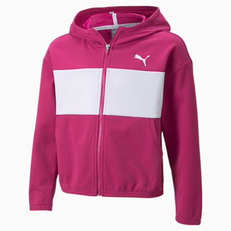 Modern Sports Full-Zip Hoodie - Girls 8-16 years, Festival Fuchsia, small-AUS