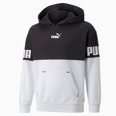 Power Colour-Blocked Youth Hoodie, Puma Black, small