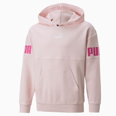 Power Colour-Blocked Youth Hoodie, Chalk Pink, small