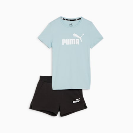Logo Tee and Shorts Youth Set, Turquoise Surf, small