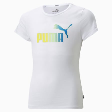 Camiseta con logo Essentials+ Bleach para niñas, Puma White, pequeño