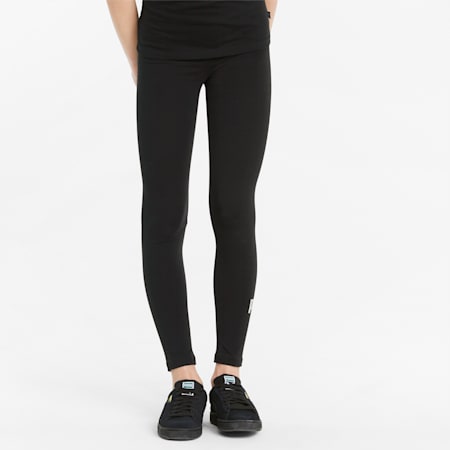 กางเกงเลกกิ้งเด็กโต Essentials+ Logo Leggings, Puma Black, small-THA