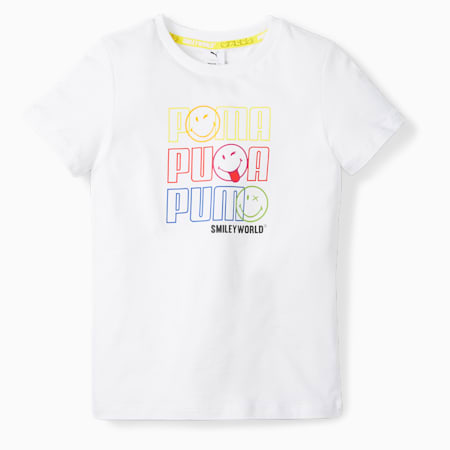 T-Shirt PUMA x SMILEY WORLD Enfant et Adolescent, Puma White, small