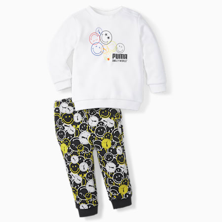 PUMA x SMILEY WORLD Minicat joggingbroekset voor baby's, Puma White, small