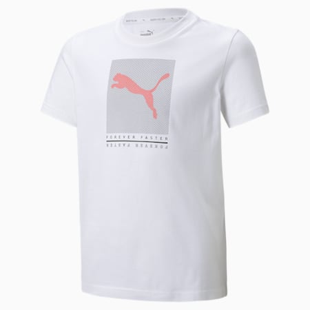 Active Sports Graphic Youth Tee, Puma White, small-THA