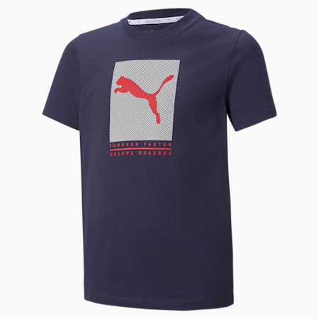 Active Sports Graphic Youth Tee, Peacoat, small-SEA