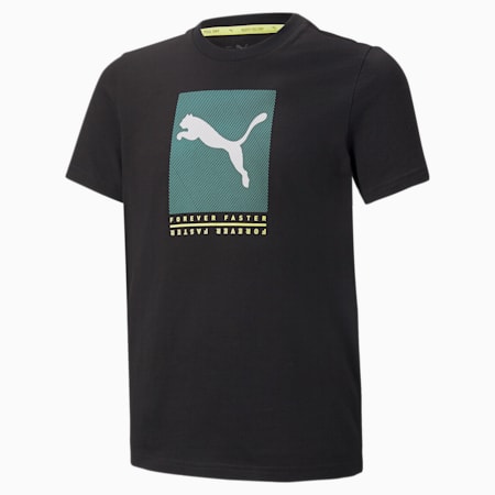 Active Sports Graphic Youth Tee, Puma Black-Lemon, small-PHL