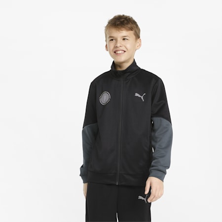 Active Sports Poly Full-Zip Boys Jacket, Puma Black, small-AUS