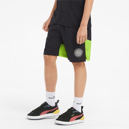 Active Sports Woven Youth Shorts, Puma Black, small-SEA