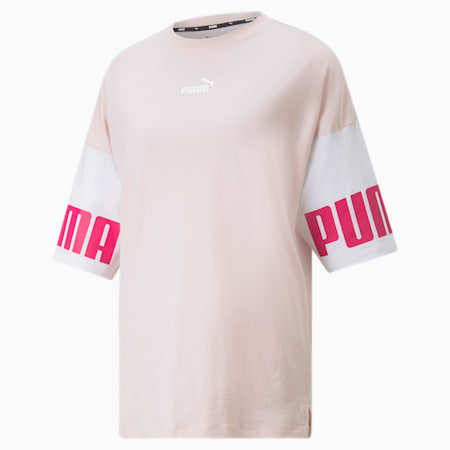 Power Colorblock Damen T-Shirt, Chalk Pink, small