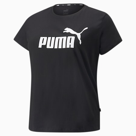 Essentials Logo PLUS T-shirt voor dames, Puma Black, small