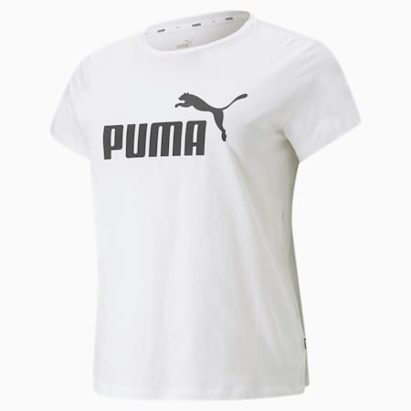 Essentials Logo PLUS T-shirt voor dames, Puma White, small