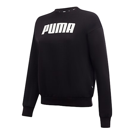 Essentials Full Length Crew Neck Women's Sweatshirt, Puma Black, small-AUS