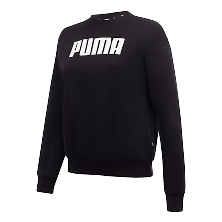 Essentials Full Length Women's Crew Neck Sweatshirt, Puma Black, small-AUS