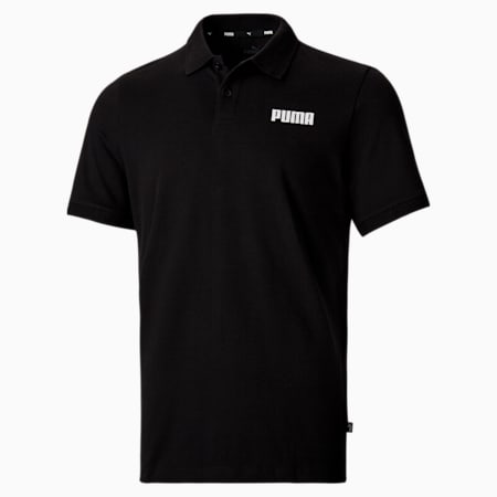 Essentials Pique Men's Polo Shirt, Puma Black, small-THA
