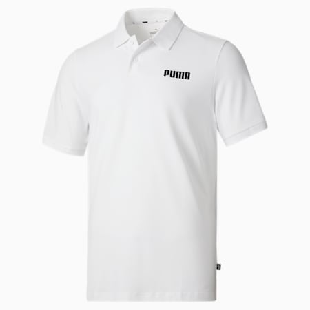 Essentials Pique Men's Polo Shirt, Puma White, small-THA