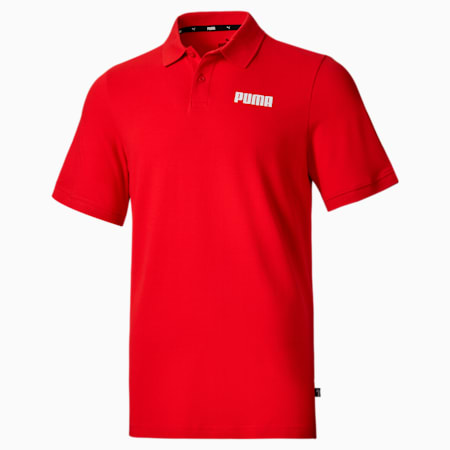Essentials Pique Men's Polo Shirt, High Risk Red, small-PHL