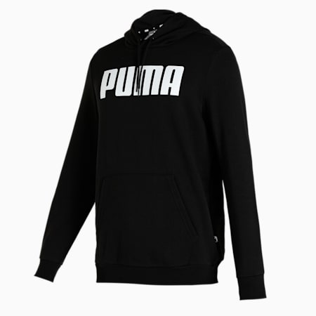 Men's Regular Fit Hooded Sweatshirt, Puma Black, small-IND