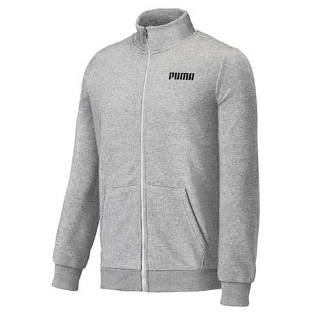 ESS Men's Fleece Track Jacket, Medium Gray Heather, small-AUS