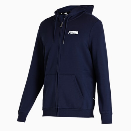 Essentials Full Zip Full Length Men s Hoodie Puma Black PUMA