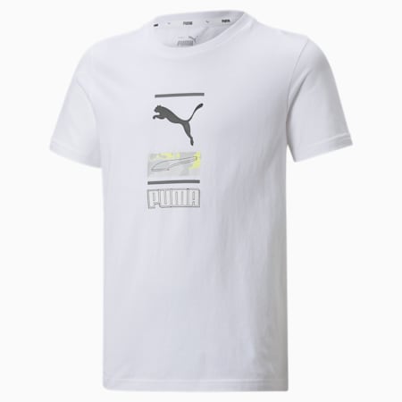 Camiseta juvenil Alpha Graphic, Puma White, small