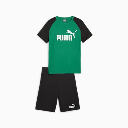 Polyester Youth Shorts Set, Archive Green, small