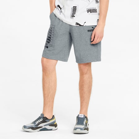 PUMA Power Logo Men's Shorts, Medium Gray Heather, small-IND