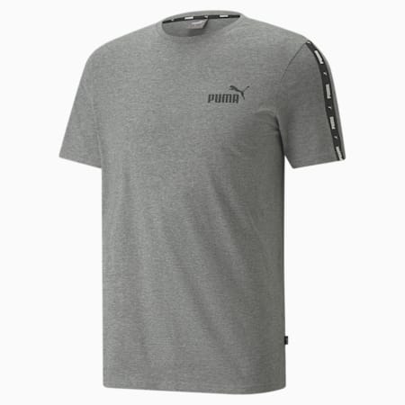 Essentials + Herren-T-Shirt mit Logo-Tape, Medium Gray Heather, small
