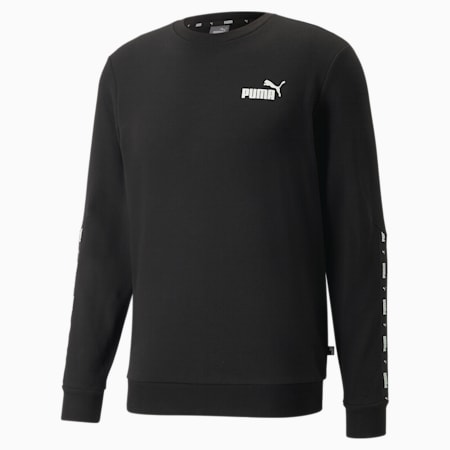 Essentials+ Tape Crew Men's Sweatshirt, Puma Black, small