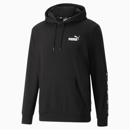 Sudadera con capucha para hombre Essentials+ Tape, Puma Black, small