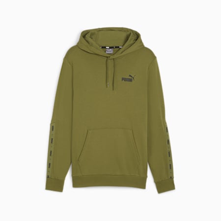 Essentials+ Tape Men's Hoodie, Olive Green, small