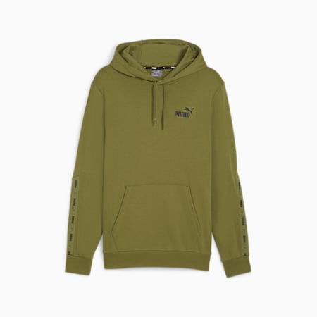 Essentials+ hoodie met band voor heren, Olive Green, small