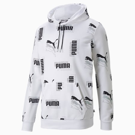 Power hoodie met print voor heren, Puma White, small