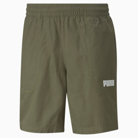 Modern Basics Chino Shorts Men, Dark Green Moss, small-PHL