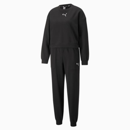 Loungewear Women's Tracksuit, Puma Black, small-AUS