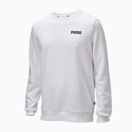 Essentials Crew Neck Full-Length Men's Sweatshirt, Puma White, small-AUS