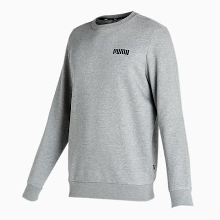 Essentials Full-Length Men's Crew Neck Sweatshirt, Medium Gray Heather, small-NZL