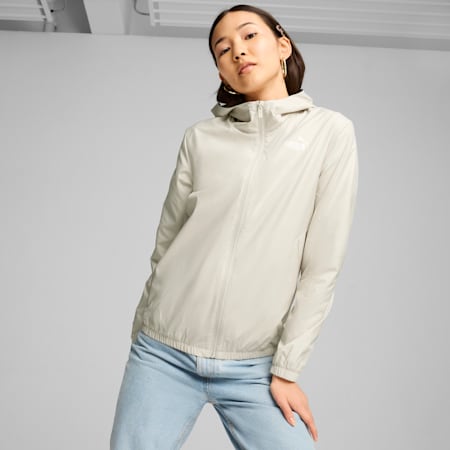 Essentials Solid Windbreaker Jacket Women, Alpine Snow-PUMA White, small