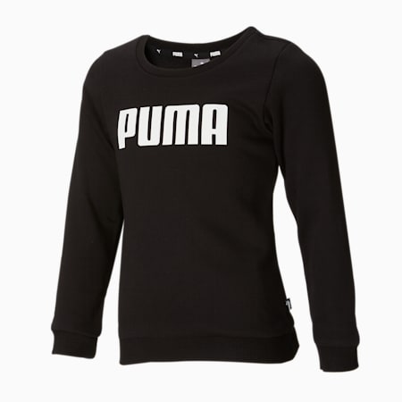 ESS PUMA Girls' Crew Fleece Sweat, Puma Black, small-AUS