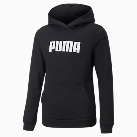 Felpa con cappuccio Essentials lunga da ragazzo, Puma Black, small