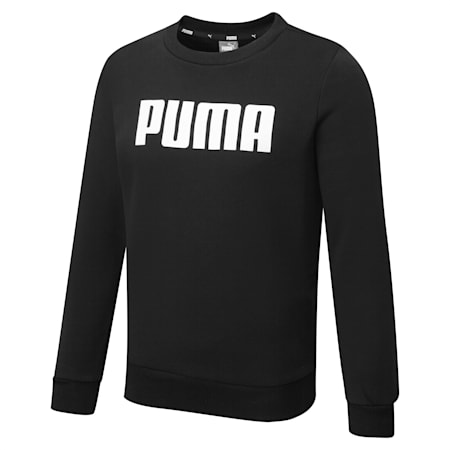 Boys ESS PUMA Crew Sweat FL, Puma Black, small-AUS
