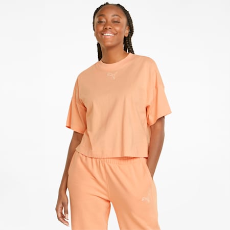 HER Cropped Women's Tee, Peach Pink, small-PHL