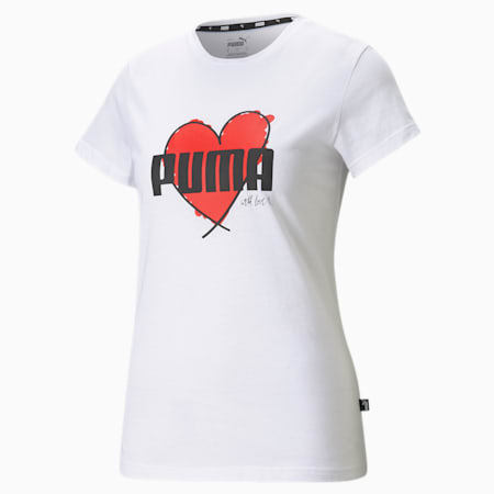 Heart Women's T-Shirt, Puma White, small-IND